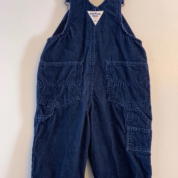 Oshkosh - navy corduroy bib overalls, 12 month - Picture 2 of 5
